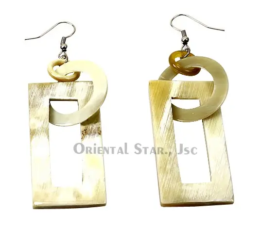 Horn Earrings HD30076, handmade buffalo horn jewelry