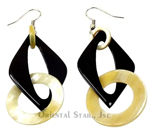 Horn Earrings HD30077, handmade buffalo horn jewelry