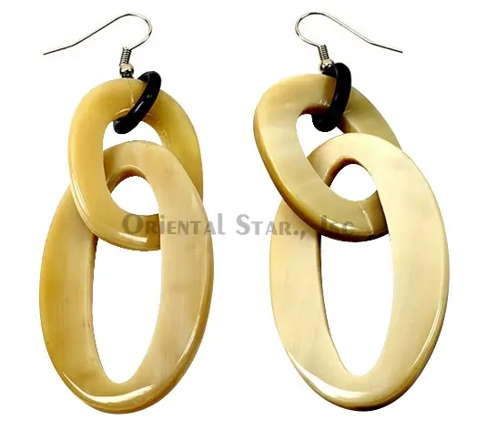 Horn Earrings HD30078, handmade buffalo horn jewelry