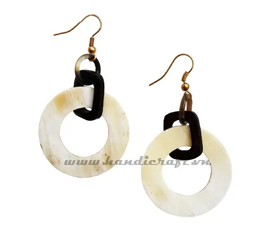 Horn & Lacquer Earrings HD30093, handmade buffalo horn jewelry