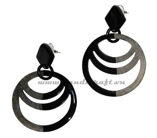 Horn & Lacquer Earrings HD30098, handmade buffalo horn jewelry