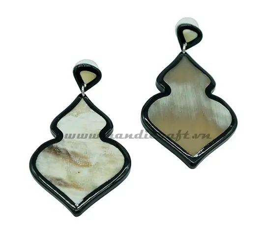Horn & Lacquer Earrings HD30101, handmade buffalo horn jewelry