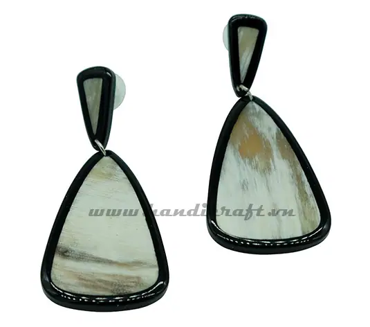Horn & Lacquer Earrings HD30102, handmade buffalo horn jewelry