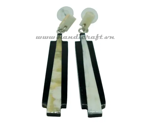 Horn & Lacquer Earrings HD30103, handmade buffalo horn jewelry