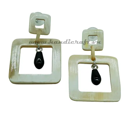 Horn & Lacquer Earrings HD30104, handmade buffalo horn jewelry