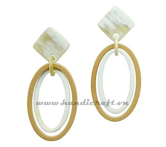 Horn & Lacquer Earrings HD30108, handmade buffalo horn jewelry