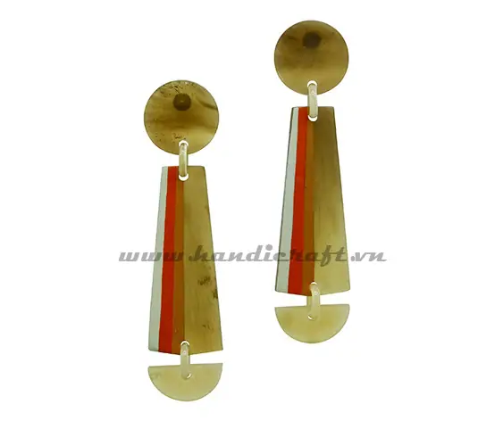 Horn & Lacquer Earrings HD30114, handmade buffalo horn jewelry