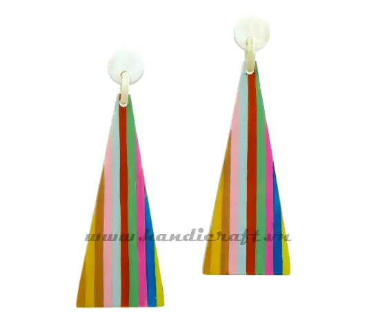 Horn & Lacquer Earrings HD30115, handmade buffalo horn jewelry