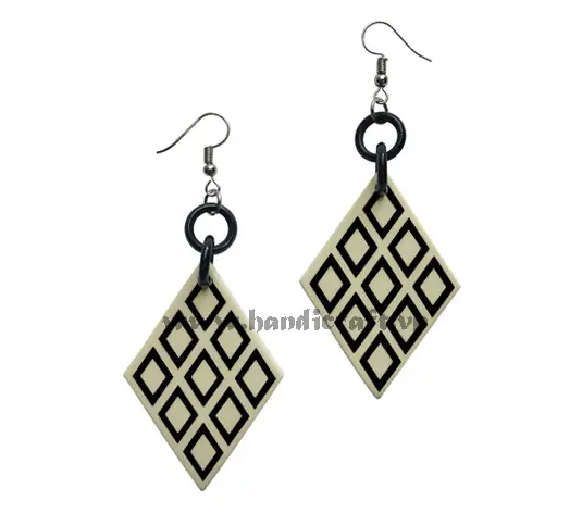 Horn & Lacquer Earrings HD30117, handmade buffalo horn jewelry