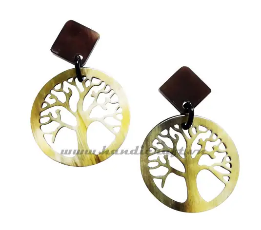 Horn Earrings HD30119, handmade buffalo horn jewelry