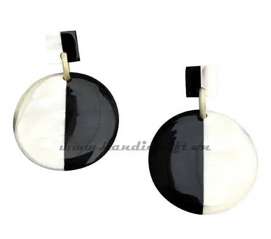 Horn & Lacquer Earrings HD30121, handmade buffalo horn jewelry