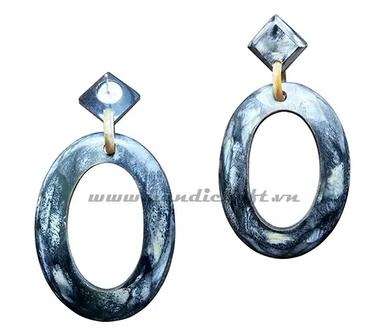 Horn Earrings HD30126, handmade buffalo horn jewelry