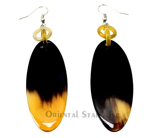 Horn Earrings HD30133, handmade buffalo horn jewelry