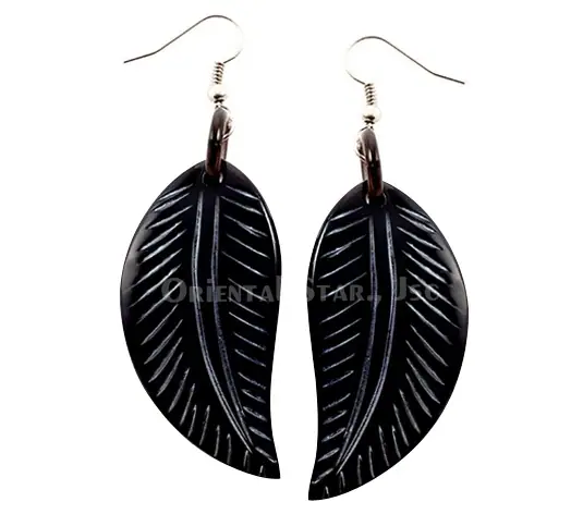 Horn Earrings HD30135, handmade buffalo horn jewelry
