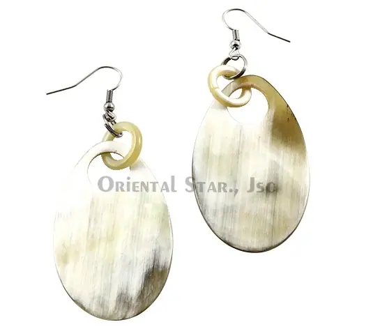 Horn Earrings HD30138, handmade buffalo horn jewelry
