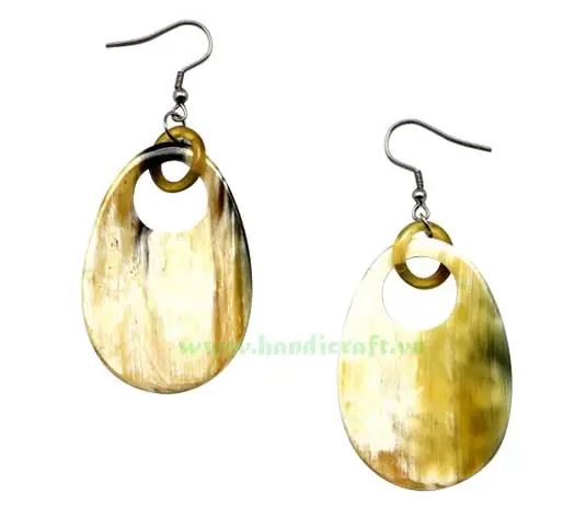 Horn Earrings HD30139, handmade buffalo horn jewelry