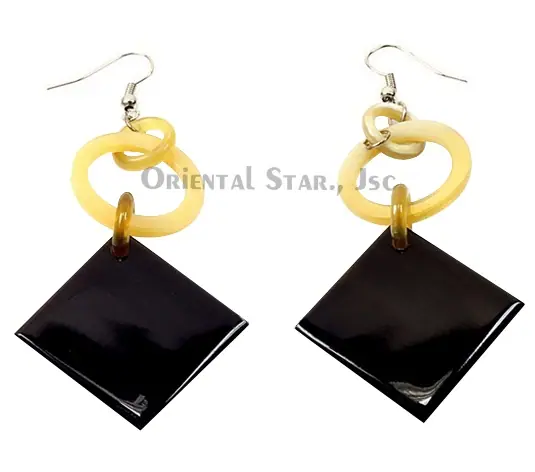 Horn Earrings HD30141, handmade buffalo horn jewelry