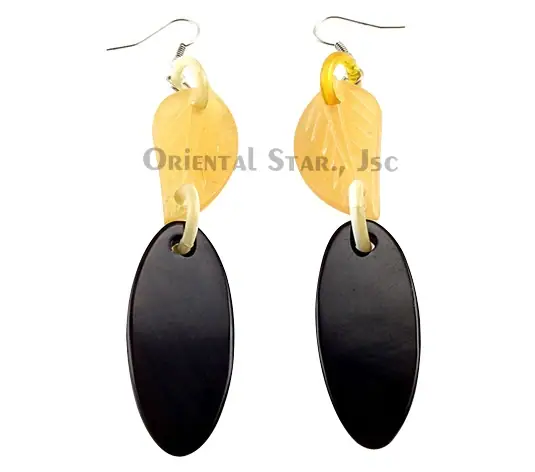 Horn Earrings HD30143, handmade buffalo horn jewelry