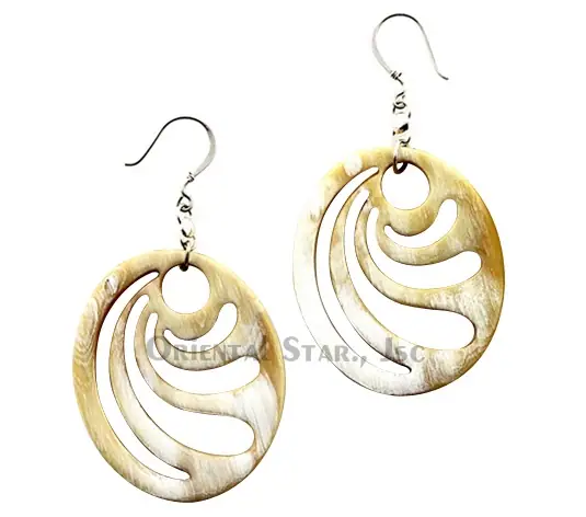 Horn Earrings HD30156, handmade buffalo horn jewelry