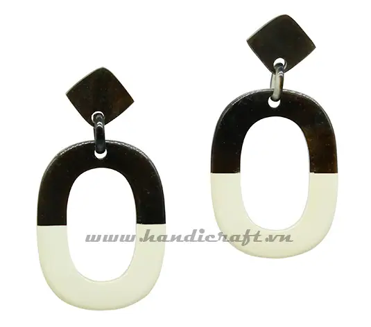 Horn & Lacquer Earrings HD30165, handmade buffalo horn jewelry