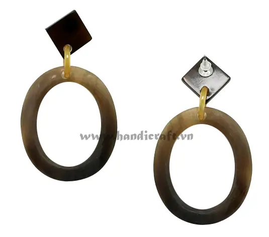 Horn Earrings HD30169, handmade buffalo horn jewelry