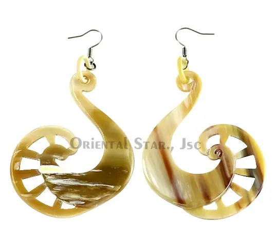 Horn Earrings HD30176, handmade buffalo horn jewelry