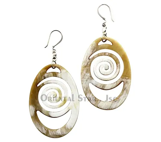Horn Earrings HD30180, handmade buffalo horn jewelry
