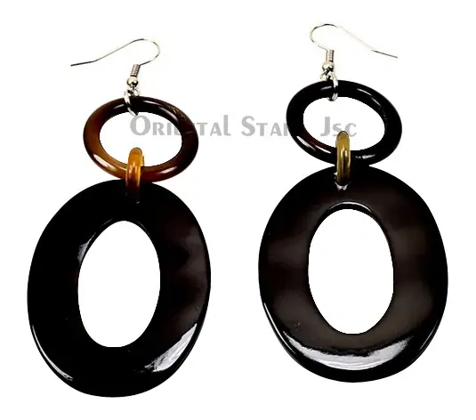 Horn Earrings HD30181, handmade buffalo horn jewelry