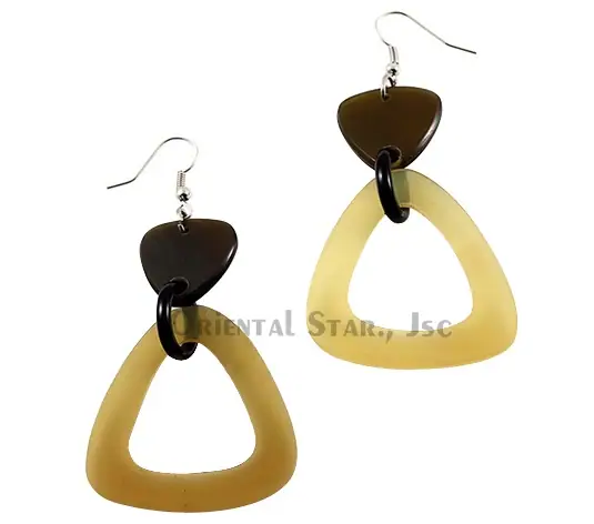 Horn Earrings HD30194, handmade buffalo horn jewelry