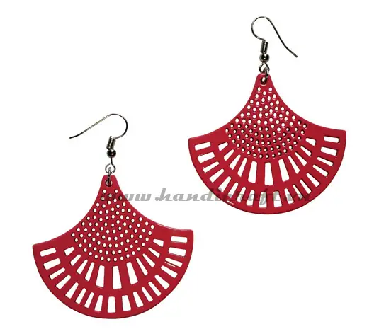 Horn & Lacquer Earrings HD30220, handmade buffalo horn jewelry