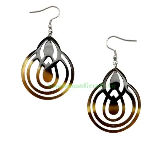 Horn Earrings HD30223, handmade buffalo horn jewelry