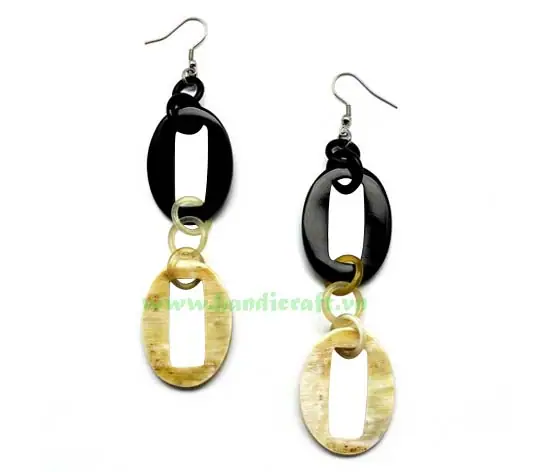 Horn Earrings HD30230, handmade buffalo horn jewelry