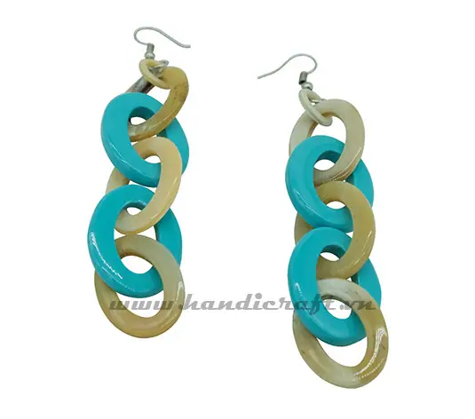 Horn & Lacquer Earrings HD30247, handmade buffalo horn jewelry