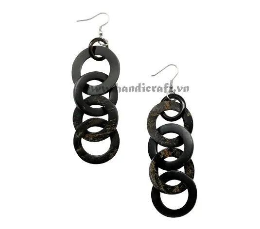 Horn Earrings HD30250, handmade buffalo horn jewelry