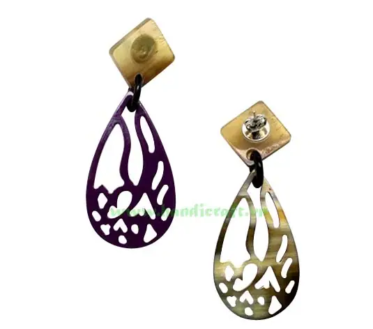 Horn Earrings HD30253, handmade buffalo horn jewelry