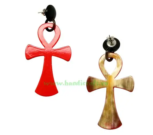 Horn & Lacquer Earrings HD30277, handmade buffalo horn jewelry