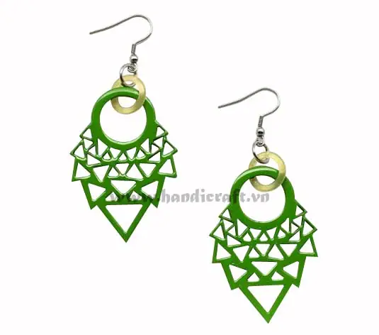 Horn & Lacquer Earrings HD30282, handmade buffalo horn jewelry