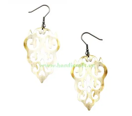Horn Earrings HD30290, handmade buffalo horn jewelry