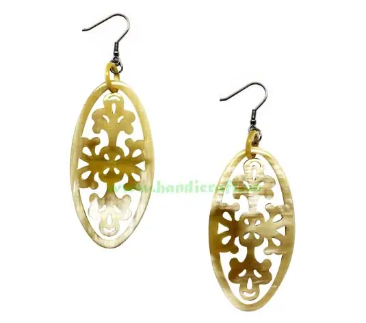 Horn Earrings HD30291, handmade buffalo horn jewelry