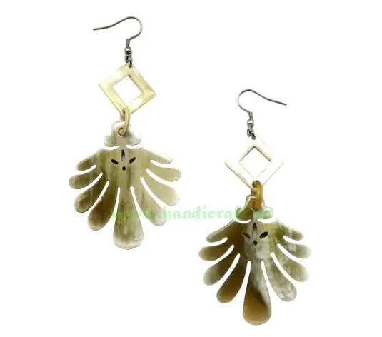 Horn Earrings HD30296, handmade buffalo horn jewelry