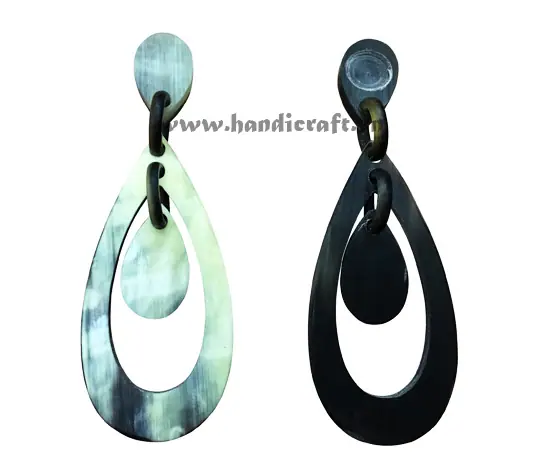 Horn Earrings HD30305, handmade buffalo horn jewelry