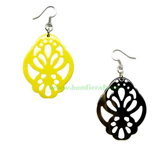 Horn & Lacquer Earrings HD30312, handmade buffalo horn jewelry