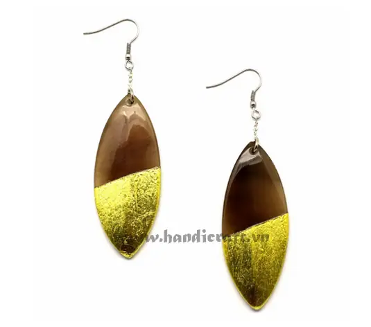 Horn & Lacquer Earrings HD30327, handmade buffalo horn jewelry
