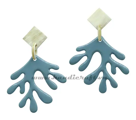 Horn & Lacquer Earrings HD30328, handmade buffalo horn jewelry