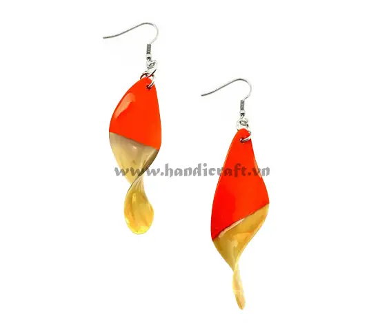 Horn & Lacquer Earrings HD30329, handmade buffalo horn jewelry