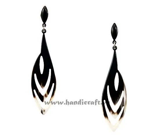Horn Earrings HD30359, handmade buffalo horn jewelry