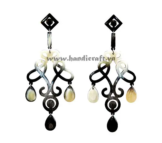 Horn Earrings HD30364, handmade buffalo horn jewelry