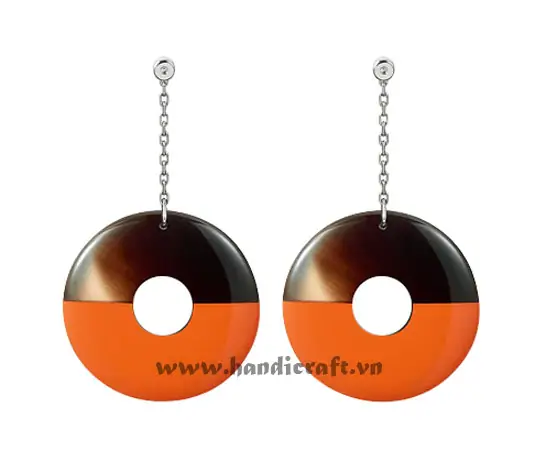 Horn & Lacquer Earrings HD30392, handmade buffalo horn jewelry
