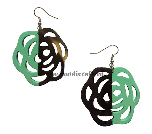 Horn & Lacquer Earrings HD30394, handmade buffalo horn jewelry