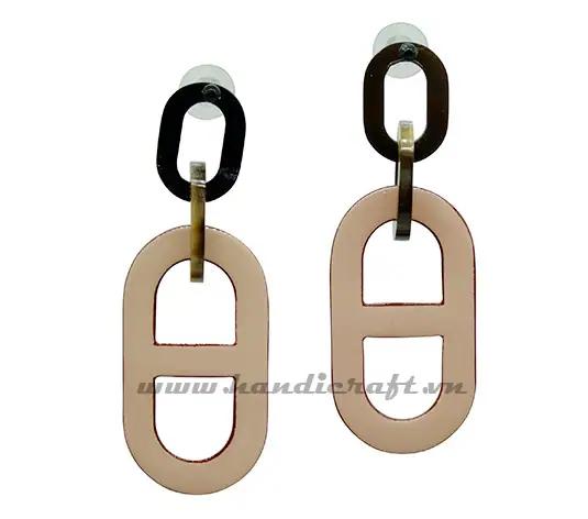 Horn & Lacquer Earrings HD30399, handmade buffalo horn jewelry